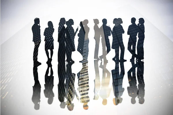 Many business people standing in a line — Stock Photo, Image