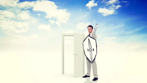 Composite image of corporate warrior — Stock Photo, Image