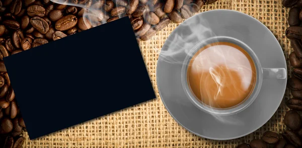 Złożony obraz żółte filiżanki kawy — Zdjęcie stockowe