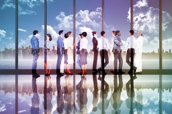 Many business people standing in a line — Stock Photo, Image