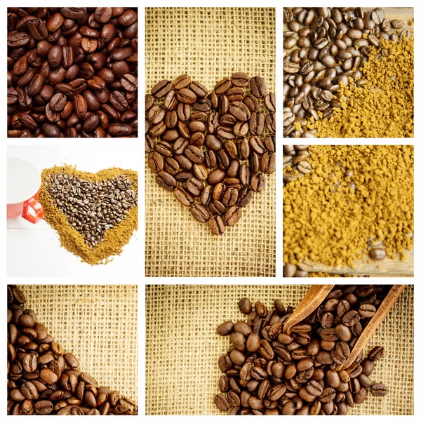 Close-up de uma cesta cheia de grãos de café escuro — Fotografia de Stock