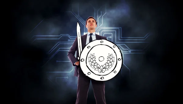 Composite image of corporate warrior — Stock Photo, Image