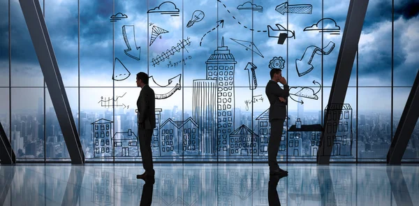 Composite image of businessmen standing — Stok fotoğraf