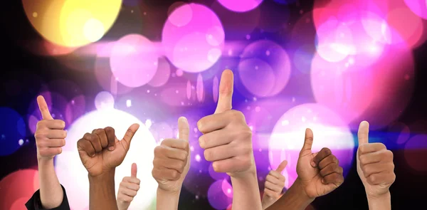 Composite image of hands showing thumbs up — Stock Photo, Image