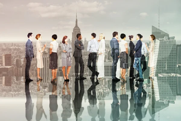 Many business people standing in a line — Stock Photo, Image