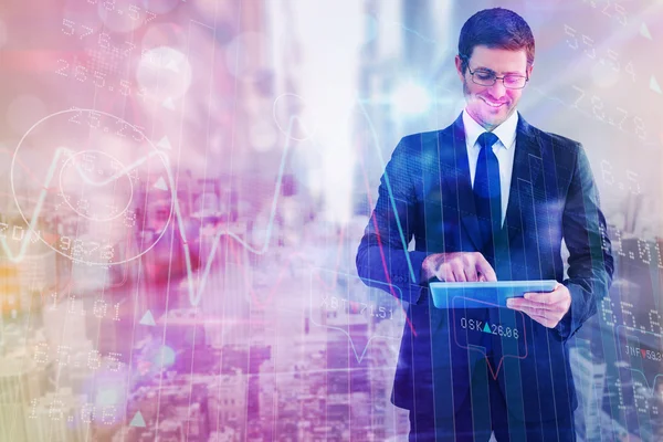 Businessman using his tablet pc — Stock Photo, Image