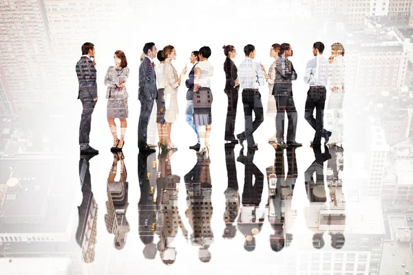 Many business people standing in a line — Stock Photo, Image