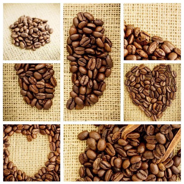 Composite image of various pictures with beans — Stock Photo, Image