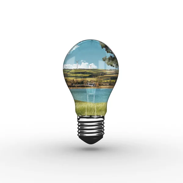 Imagem composta de lâmpada vazia — Fotografia de Stock