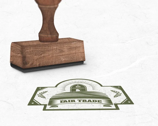 Composite image of wooden stamp — Stock Photo, Image