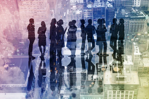 Many business people standing in a line — Stock Photo, Image