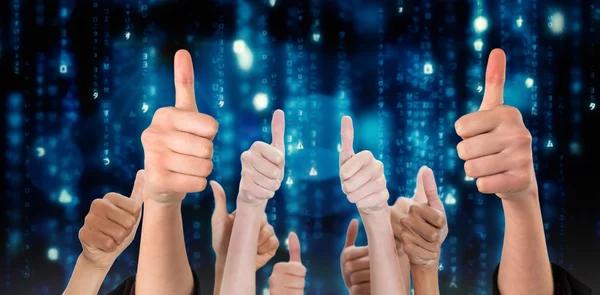 Composite image of hands showing thumbs up — Stock Photo, Image