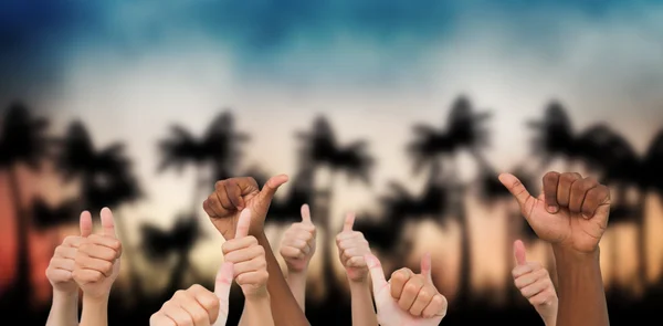 Composite image of hands giving thumbs up — Stock Photo, Image