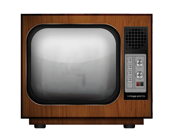 Retro tv op de witte achtergrond — Stockfoto