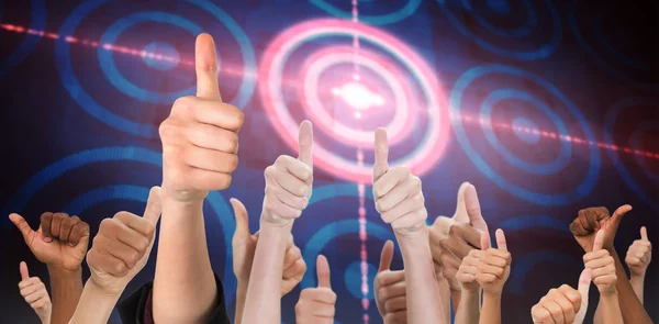 Composite image of hands showing thumbs up — Stock Photo, Image