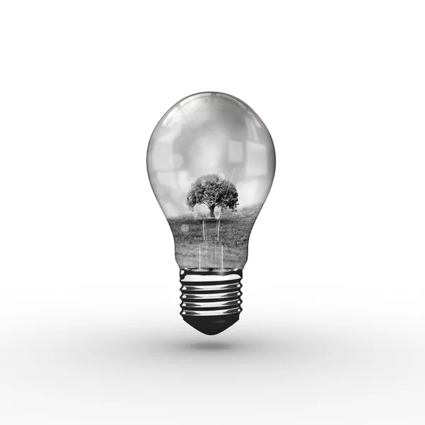 Immagine composita di lampadina vuota — Foto Stock