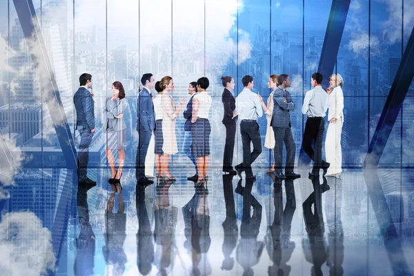 Many business people standing in a line — Stock Photo, Image