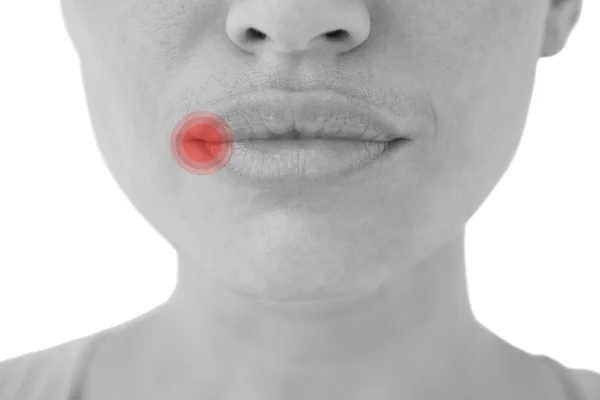 Frau mit üppigen Lippen — Stockfoto