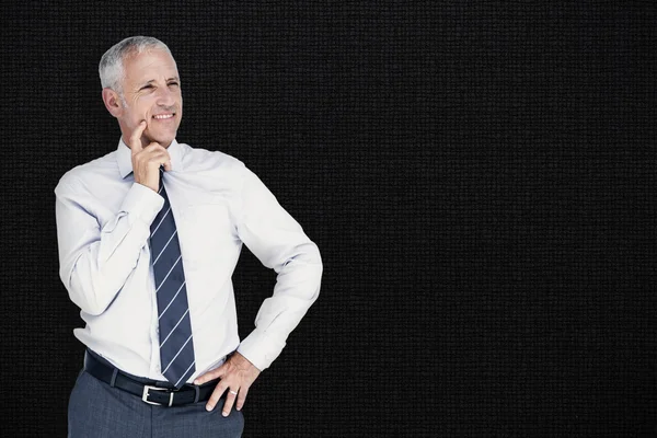 Composite image of businessman thinking — Stock Photo, Image