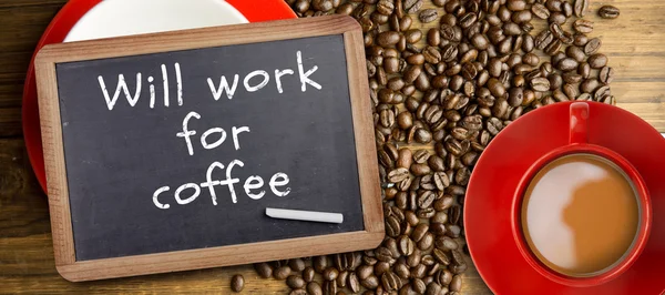 Samengestelde afbeelding van rode kop koffie — Stockfoto