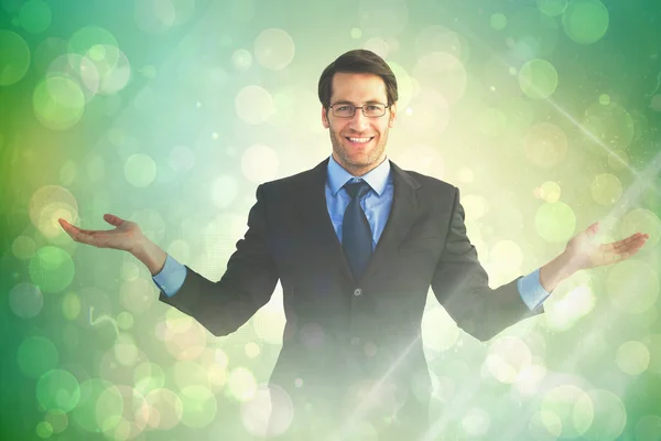Businessman with open hands — Stock Photo, Image
