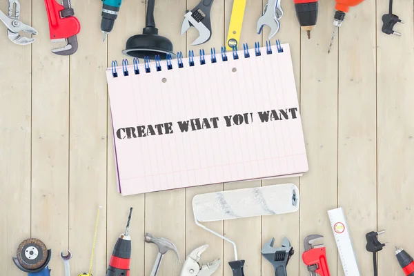 Create what you want against tools — Stock Photo, Image