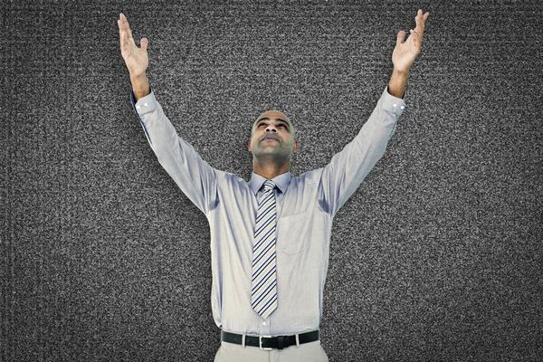 Imagem composta de homem de negócios feliz — Fotografia de Stock