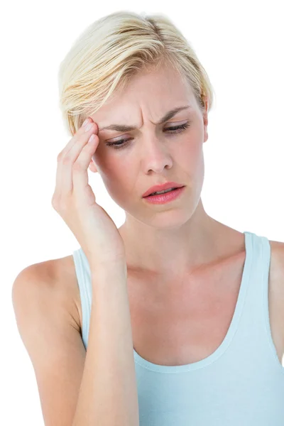 Attractive woman having headache — Stock Photo, Image