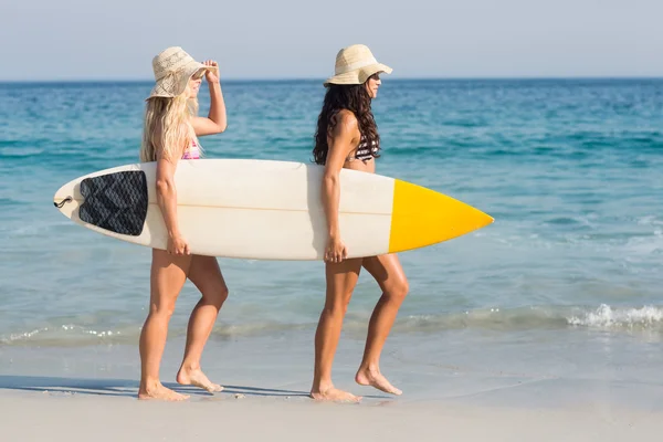 Freunde in Badeanzügen am Strand — Stockfoto