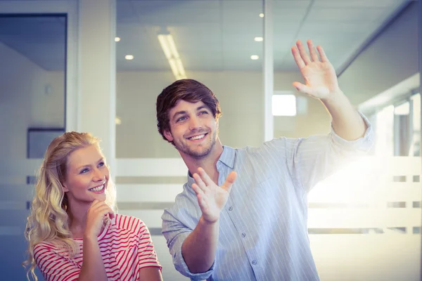 Colleagues envisioning an idea together — Stock Photo, Image