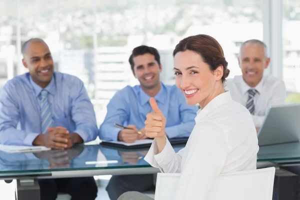 Businesswoman at work interview — Stockfoto