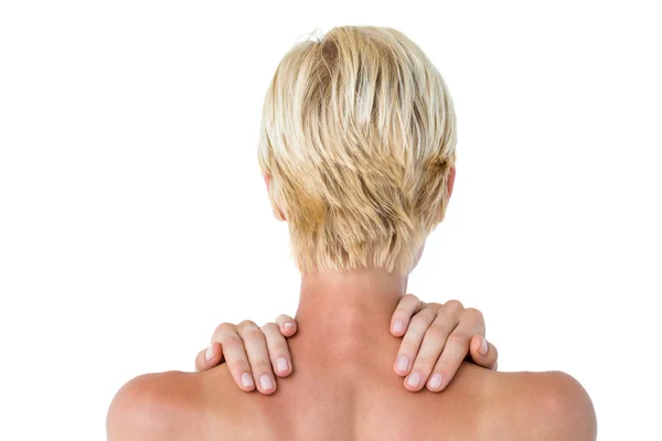 Woman having shoulder pain — Stock Photo, Image