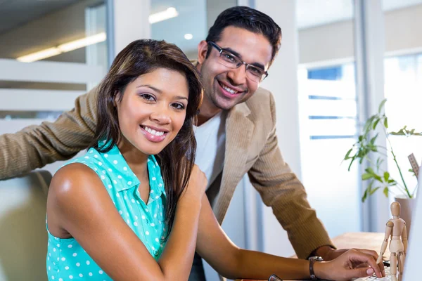 Smiling partners looking at camera — Stock Photo, Image