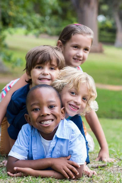 Happy child in the park together — Stock fotografie