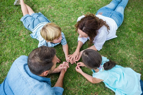 Famiglia felice nel parco insieme — Foto Stock