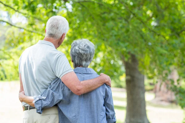 Glückliches altes Paar lächelt — Stockfoto