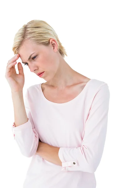 Thoughtful blonde woman — Stock Photo, Image