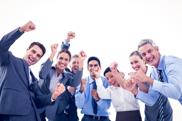Mensen uit het bedrijfsleven juichen in office — Stockfoto