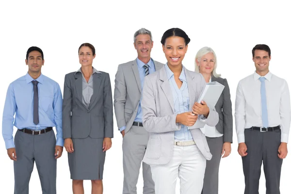 Business people smiling at camera — Stock Photo, Image