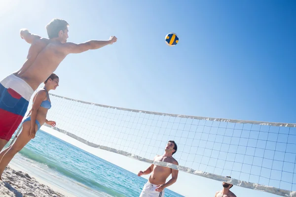 Amigos jugando voleibol — Foto de Stock