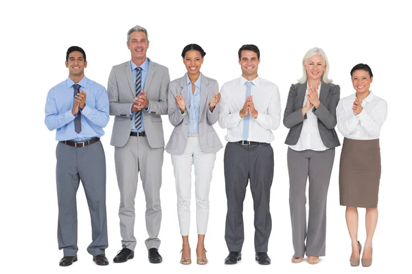 Gente de negocios sonriendo aplaudiendo — Foto de Stock