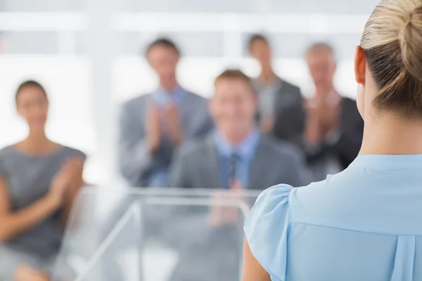 Businesswoman doing conference presentation — Stock Photo, Image