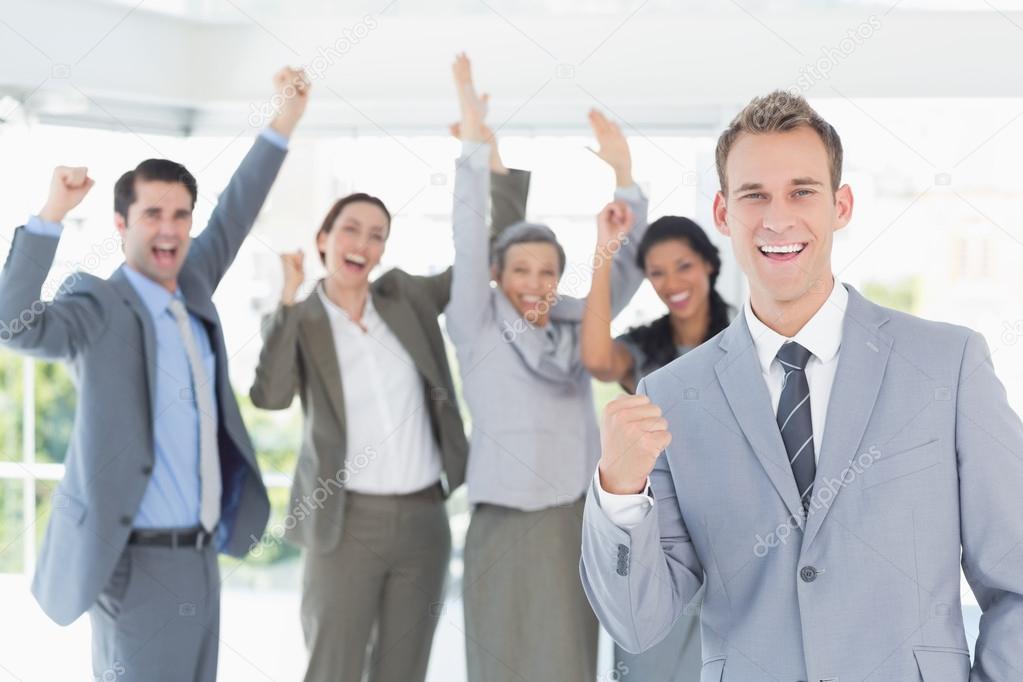 Business team celebrating a good job — Stock Photo © Wavebreakmedia