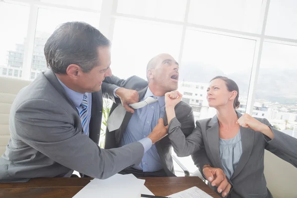 Business partners fighting together — Stock Photo, Image