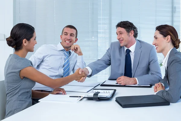 Business team greeting each other — Stock Photo, Image