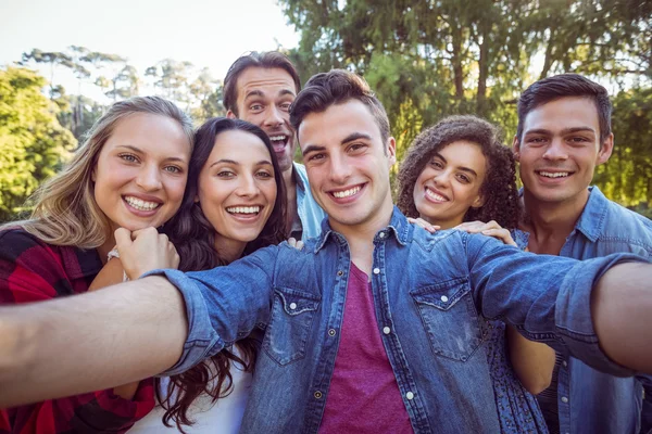 Glückliche Freunde, die ein Selfie machen — Stockfoto