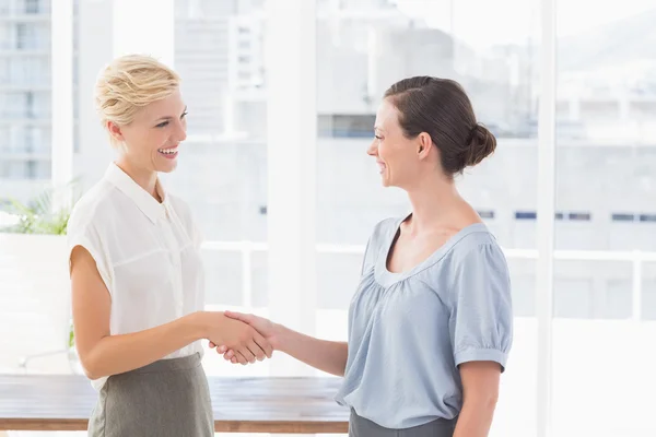 Donne d'affari che si stringono la mano — Foto Stock