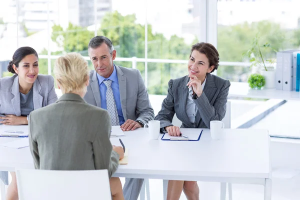 Interview panel listening to applicant — Stock Photo, Image