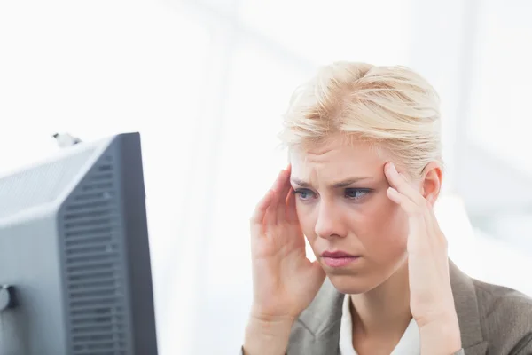 Depressed businesswoman — Stock Photo, Image