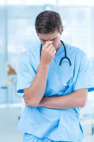 Doctor having headache — Stock Photo, Image